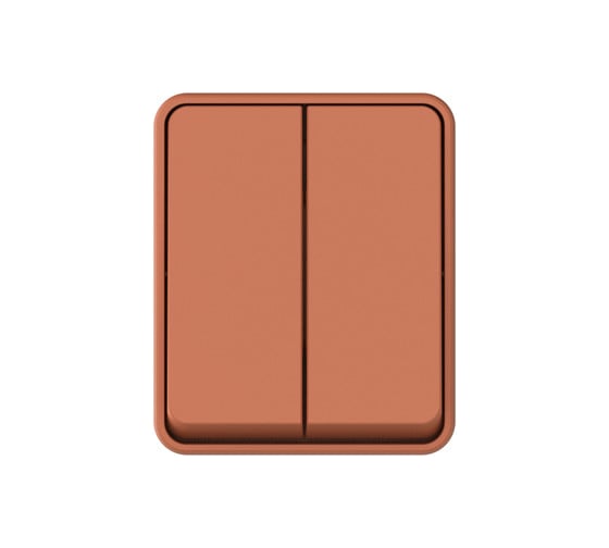 2-клавишный выключатель Systeme Electric ATLASDESIGN PROFI IP54 О/У сх.5, 10АХ, ТЕРРАКОТОВЫЙ ATN547051 1