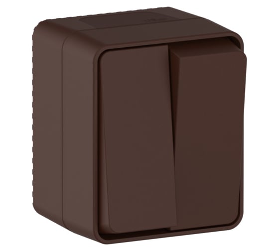 Выключатель 2-клавишный Systeme Electric AtlasDesign Profi IP54, 10 АХ, открытой установки, Коричневый ATN546051
