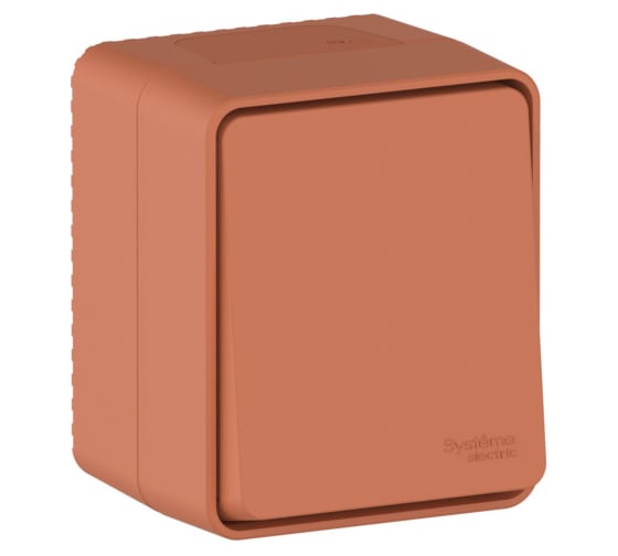 Выключатель 1-клавишный Systeme Electric AtlasDesign Profi IP54, 10 АХ, открытой установки, Терракотовый ATN547011