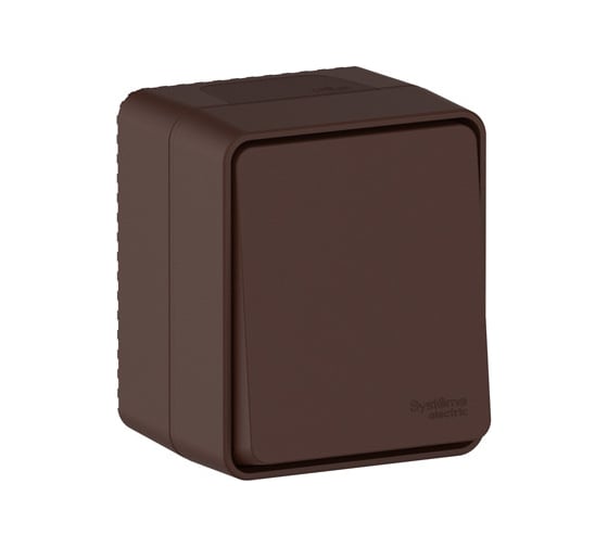 1-клавишный переключатель Systeme Electric ATLASDESIGN PROFI IP54 О/У сх.6, 10АХ, КОРИЧНЕВЫЙ ATN546061