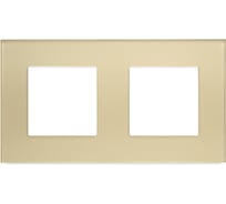 Рамка золотая, стекло, 2 поста, 157x86 мм, модуль Vell 1379061