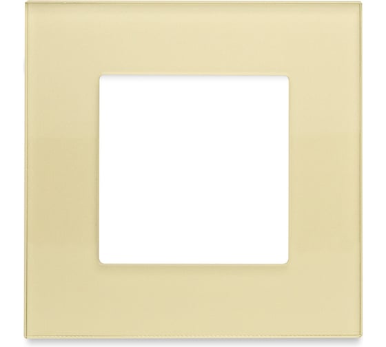 Рамка Vell золотая, стекло, 1 пост, 86x86 мм, модуль, {GD1P-GL} 1379057
