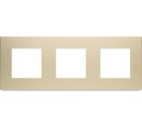 Рамка золотая, пластик, 3 поста, 228x86 мм, модуль Vell 1379085