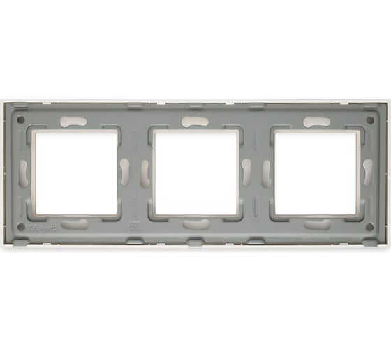 Рамка Vell золотая, пластик, 3 поста, 228x86 мм, модуль, {GD3P-PC} 1379085