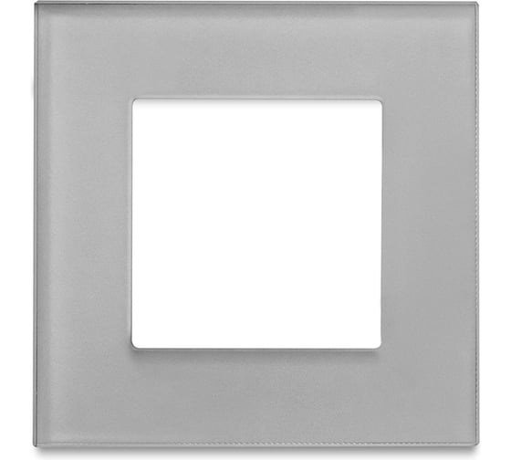 Рамка Vell серая, стекло, 1 пост, 86x86 мм, модуль, {GY1P-GL} 1379056