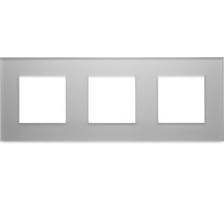 Рамка серая, стекло, 3 поста, 228x86 мм, модуль Vell 1379064