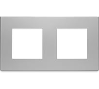 Рамка серая, пластик, 2 поста, 157x86 мм, модуль Vell 1379080
