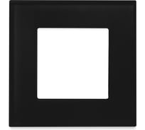 Рамка черная, стекло, 1 пост, 86x86 мм, модуль Vell 1379055