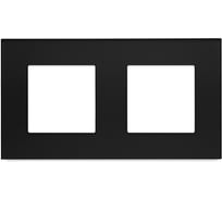 Рамка черная, стекло, 2 поста, 157x86 мм, модуль Vell 1379059
