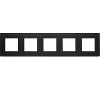 Рамка черная, стекло, 5 постов, 370x86 мм, модуль Vell 1379071