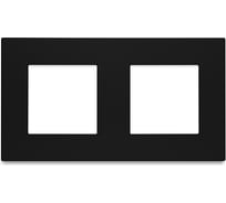 Рамка черная, пластик, 2 поста, 157x86 мм, модуль Vell 1379079