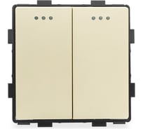 Выключатель Vell золотой, двухклавишный, 16 А, 54x54 мм, 250 В, модуль, {GD-2L} 1379037