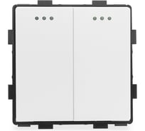 Выключатель Vell белый, проходной, двухклавишный, 16 А, 48x48 мм, 250 В, модуль 1379046