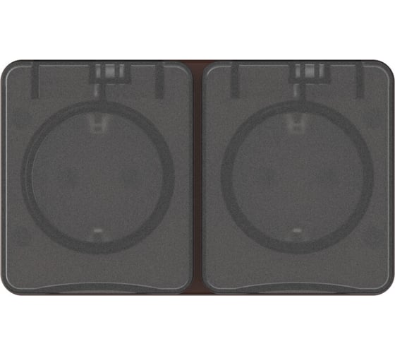 Розетка двойная с заземлением со шторками Systeme Electric AtlasDesign Profi IP54, 16 АХ, 250 В, открытой установки, Коричневый ATN546026