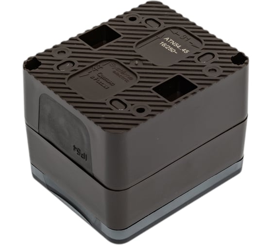 Розетка Systeme Electric ATLASDESIGN PROFI IP54, О/У, с заземлением, со шторками, 16А, КОРИЧНЕВЫЙ ATN546045