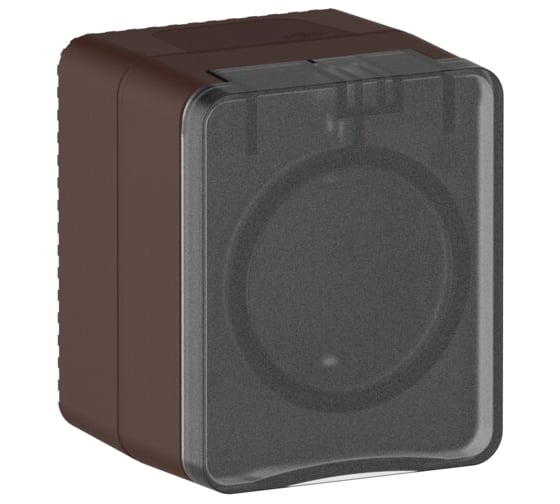 Розетка Systeme Electric ATLASDESIGN PROFI IP54, О/У, с заземлением, со шторками, 16А, КОРИЧНЕВЫЙ ATN546045