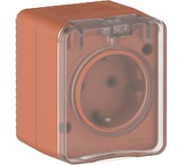 Розетка с заземлением со шторками Systeme Electric AtlasDesign Profi IP54, 16 АХ, 250 В, открытой установки, Терракотовый ATN547045