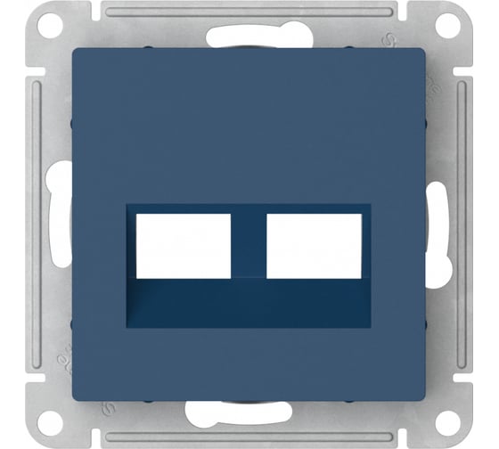 Накладка двойная Systeme Electric ATLASDESIGN для информационных функций типа Keystone, АКВАМАРИН ATN001190 1