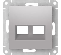 Накладка двойная Systeme Electric ATLASDESIGN для информационных функций типа Keystone, АЛЮМИНИЙ ATN000390