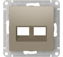 Накладка двойная Systeme Electric ATLASDESIGN для информационных функций типа Keystone, ШАМПАНЬ ATN000590