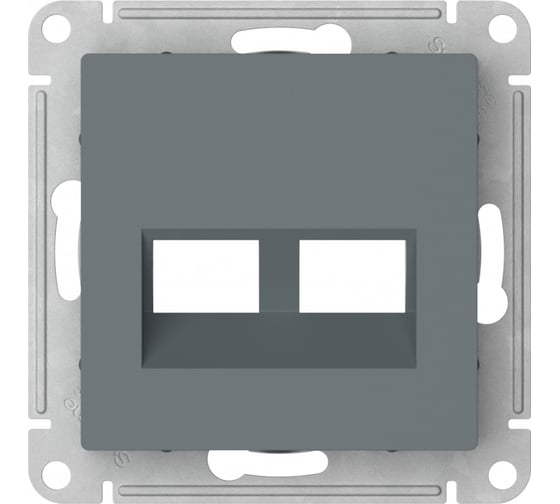 Накладка двойная Systeme Electric ATLASDESIGN для информационных функций типа Keystone, ГРИФЕЛЬ ATN000790