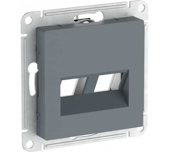 Накладка двойная Systeme Electric ATLASDESIGN для информационных функций типа Keystone, ГРИФЕЛЬ ATN000790