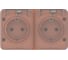 Розетка двойная с заземлением со шторками Systeme Electric AtlasDesign Profi IP54, 16 АХ, 250 В, открытой установки, Терракотовый ATN547026 1