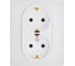 Розетка двойная с заземлением Legrand Daccord Inspiria со шторками, в сборе, 16А, 250В, винтовые зажимы, белый 673450 1