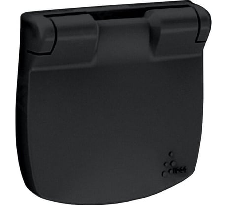 Лицевая панель Legrand Valena ALLURE  розетки 2К+З с крышкой.Антрацит 754848