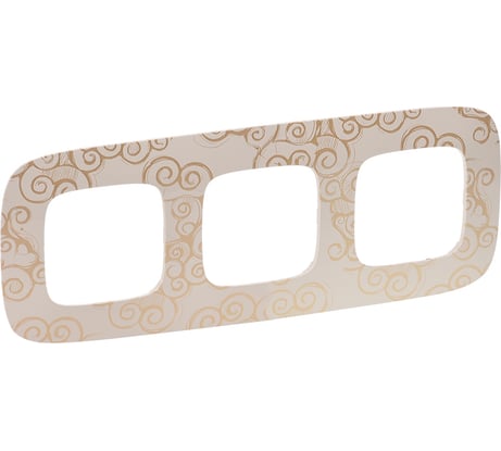 Рамка Legrand Valena ALLURE  "Нарцисс золото".3-постовая универсальная 754353
