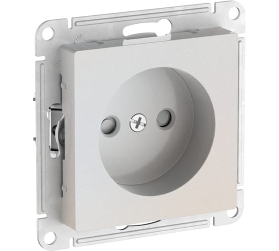 Розетка Systeme Electric ATLASDESIGN без заземления, со шторками, 16А, мех., быстрозажим. клем., жемчуг ATN000449S 1