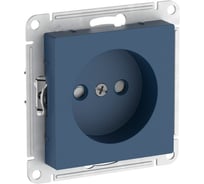 Розетка Systeme Electric ATLASDESIGN без заземления, со шторками, 16А, мех., быстрозажим. клем., аквамарин ATN001149S