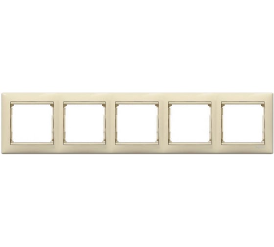 Рамка Legrand 5 постов Valena слоновая кость/золотой штрих 695650
