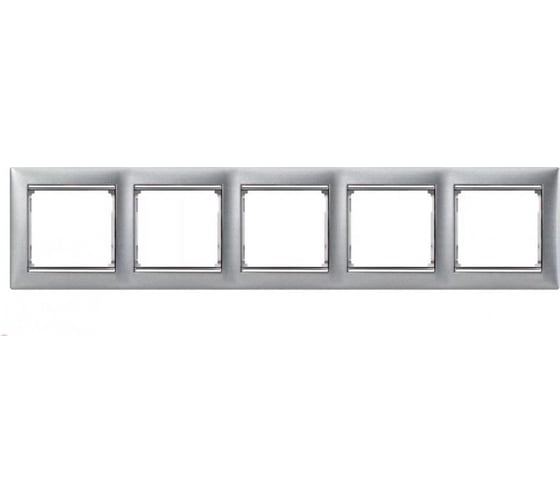 Рамка Legrand 5 постов Valena белый/серебряный штрих 694250