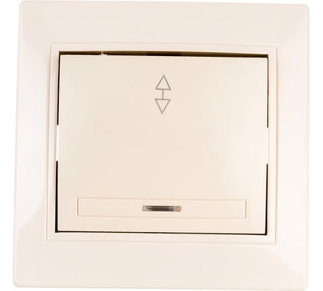 1-клавишный проходной выключатель АБК-СИЛА с подсветкой 10А "ПАНДОРА" слоновая кость 1шт 5401114