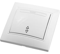 1-клавишный проходной выключатель АБК-СИЛА 10А "ПАНДОРА" белый 1 шт 5401109