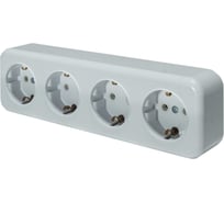 Розетка ООО "ОПТИКОМ ЭЛЕКТРИК" RA 16-445 четырехместная с заземл контактом открытой установки, цвет белый 400215.00911.2