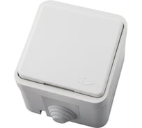 Одноместная розетка АБК-СИЛА с заземлением и защитной крышкой 16А 220В ОУ (керамика) "ПЕГАС" IP44 белая 1шт 5402213