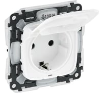 Розетка Legrand Valena ALLURE Белый с/з 1-ная, со шт., с крышкой IP44 755204