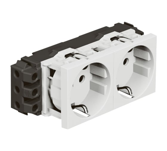 Механизм розетки Legrand 2-м СП 4мод. Mosaic 16А IP20 DLP белый 077602