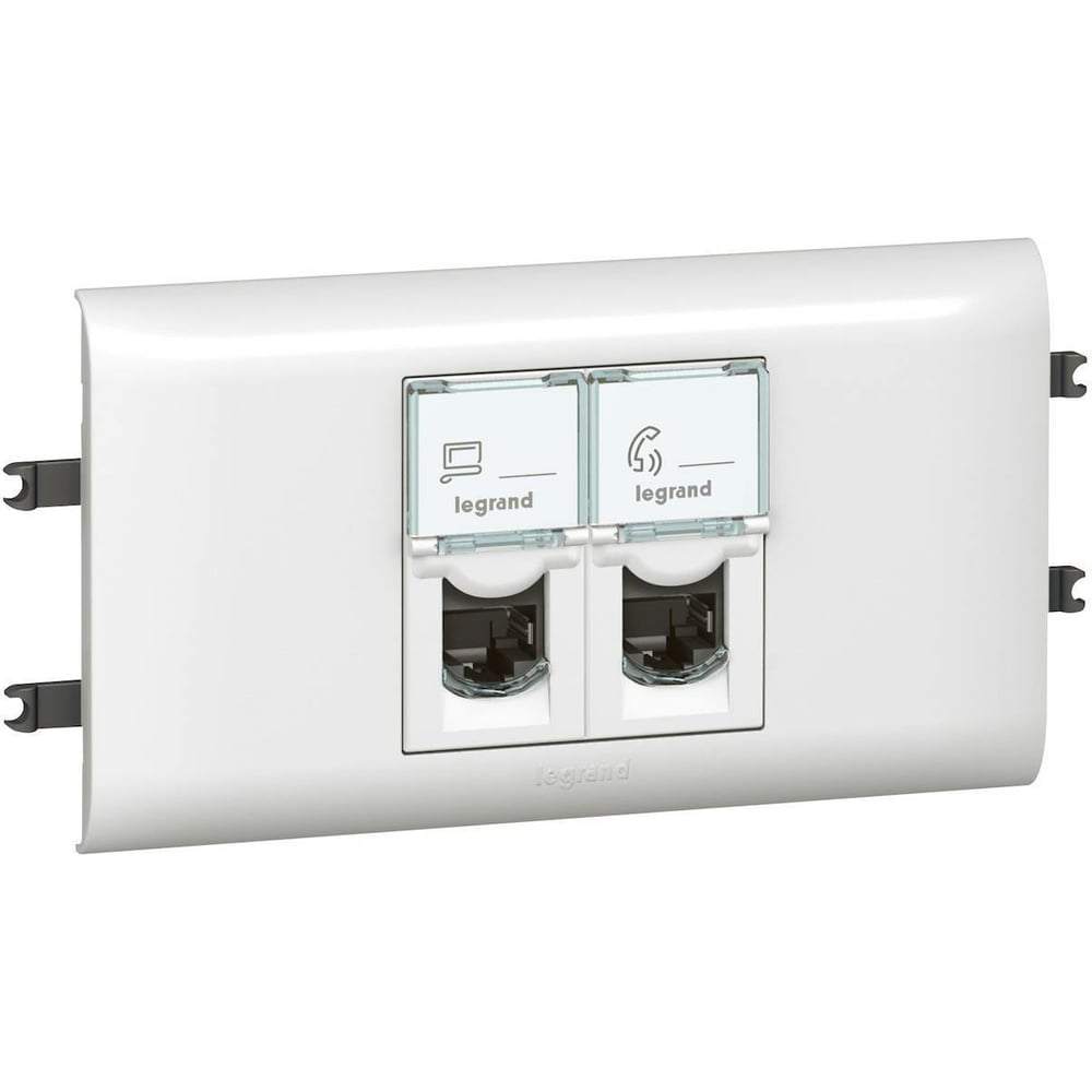 Розетка Legrand 2 x RJ 45 Программа Mosaic с рамкой и суппортом для DLP ...
