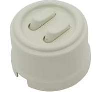 Выключатель 2-клавишный Electraline пластик, цвет слоновая кость B1-222-211