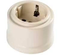 Розетка Electraline с заземляющим контактом, пластик, цвет слоновая кость B1-101-211