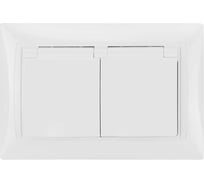 Розетка двойная 2п+з 16а 250в ip44 с защ. шт. с крышкой белая "лама" TDM ELECTRIC SQ1815-0060