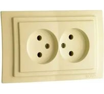 Двойная розетка MONO ELECTRIC Larissa, без заземления, кремовая 103-171705-121