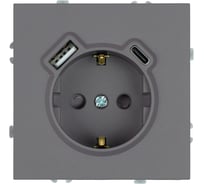 Розетка 1-местная STEKKER з/ш с/з 16А USBType C (механизм), 250В, 20W, се 50219