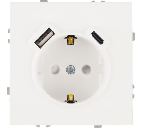 Розетка 1-местная STEKKER з/ш с/з 16А USBType C (механизм), 250В, 20W, се 50217 1