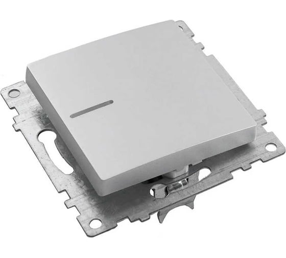 1-клавишный выключатель STEKKER с индикатором механизм GLS10-7101-01, 10А, Катрин, белый 39299