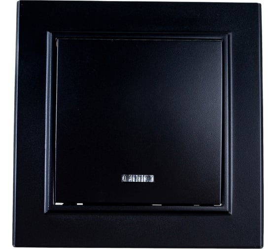 1-клавишный выключатель STEKKER с индикатором, PSW10-9001-03, 250V, 10А, серия Эрна, черный 39470