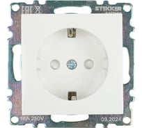 1-местная розетка STEKKER с заземлением механизм, GLS16-7110-01, с защитной шторкой, Катрин, белый 39304